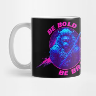 Synthwave Samurai Lion - Be bold Be brave Mug